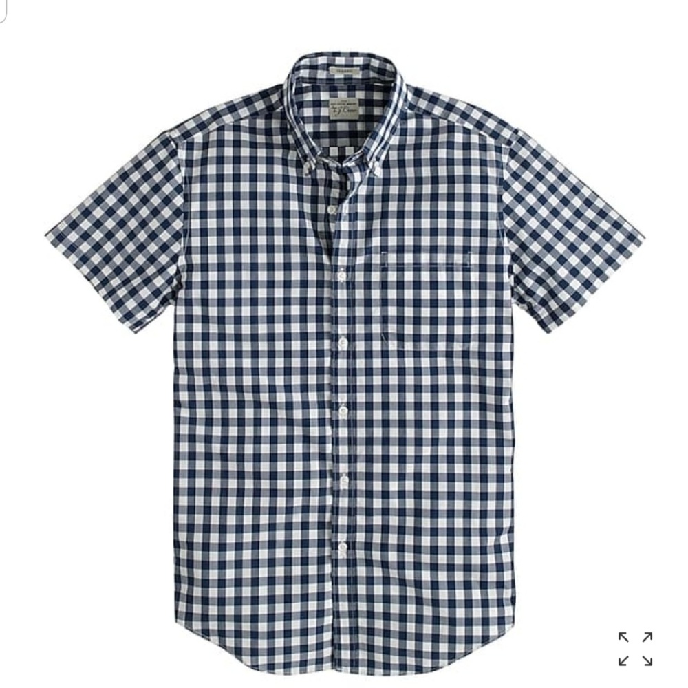 J.Crew classic navy & white gingham buttondown